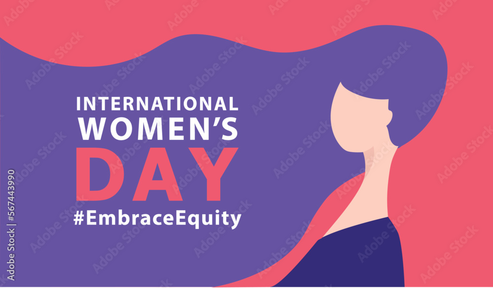 Wall mural womans international day. 8th march. embrace equity. embraceequity campaign. stand up against discri