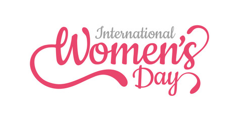 International Women's Day March 8 Celebration Simple Typography Isolated Illustration