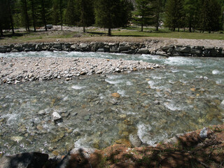  Around Lillaz waterfalls. Rivers. Cogne - Aosta Valley. Alps, Italy.