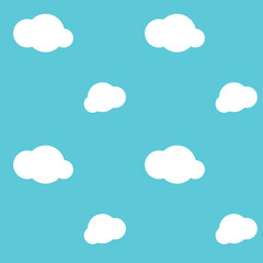 Fototapeta premium Blue sky and clouds - seamless pattern