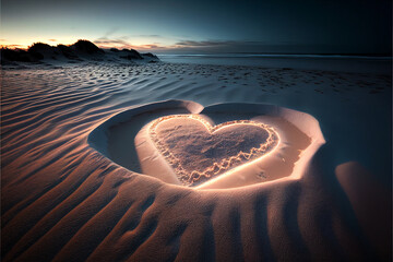 Herz im Sand die Strand Liebe Ai Generated
