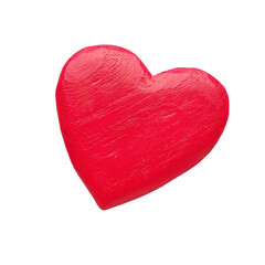 Close up of a red wooden heart shape