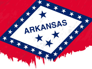 Grunge-style flag of Arkansas.