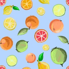 seamless background with fruits