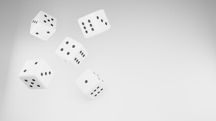 white dice on black