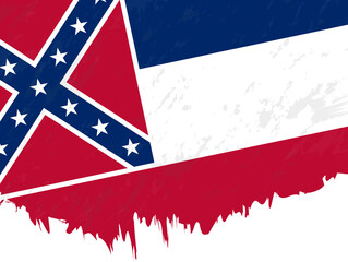 Grunge-style flag of Mississippi.