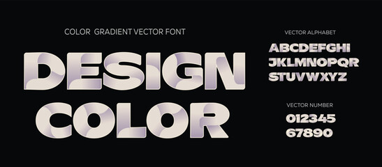 Fototapeta Vector of modern abstract font and alphabet obraz