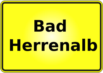 Fototapeta premium Stadteingangsschild Deutschland Stadt Bad Herrenalb