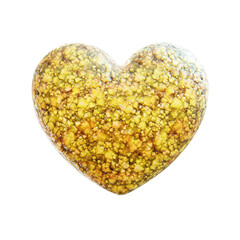 Yellow stone heart 3d
