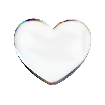 3d transparent glass heart with dispersion
