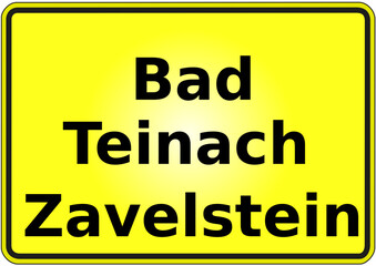 Stadteingangsschild Deutschland Stadt Bad Teinach-Zavelstein
