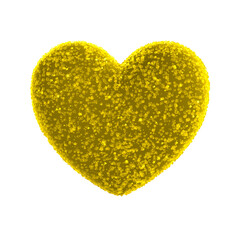 Sugar coated yellow heart 3d
