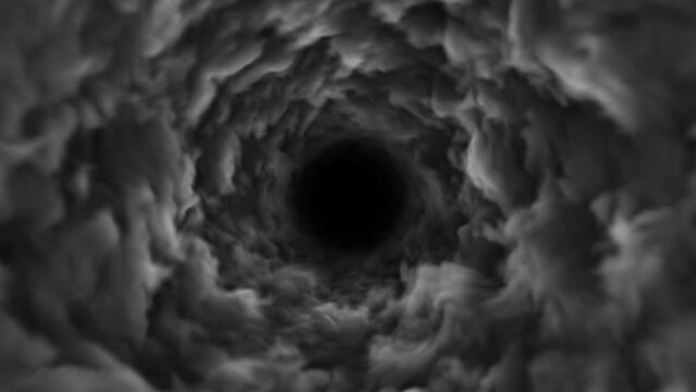 swirl rotate tunnel illustration of clouds background texture. circular cloud. Fantasy clouds, infinity way in tunnel clouds. Spiral clouds.3d animation render.
