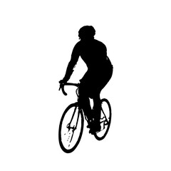 silhouette of person riding bicycle with transparent background