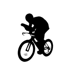 silhouette of person riding bicycle with transparent background
