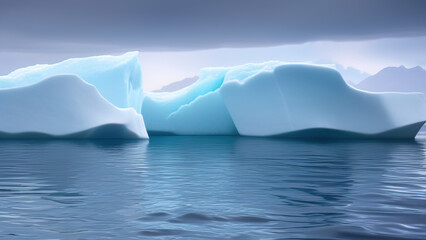 Fototapeta na wymiar large iceberg floating in the polar sea, Generative AI