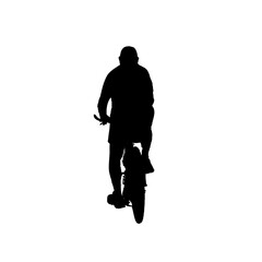 silhouette of person riding bicycle with transparent background