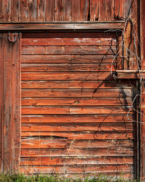 close up photos of old wooden red barn