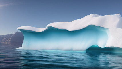 large iceberg floating in the polar sea, Generative AI