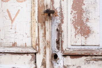 Vintage wooden doors , the oldest part of the capital city of Georgia