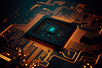 printed circuit board with processor, generative AI