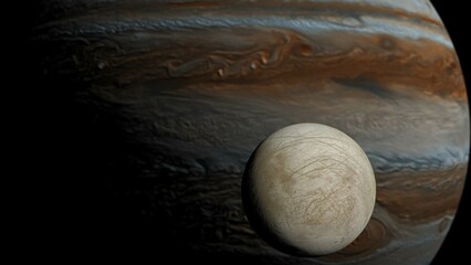 europa moon of jupiter 3d illustration © SN