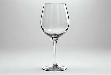empty wine glass isolated on white, generative ai