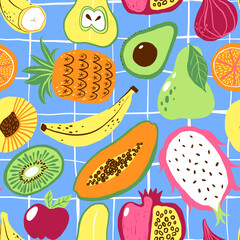 fruits on a tablecloth