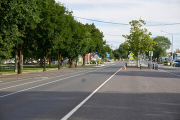 Fototapeta na wymiar Late afternoon High Street in the Historic Gold mining town of Heathcote