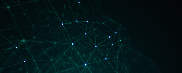 Abstract futuristic - technology with polygonal shapes on dark blue background. Design digital technology concept. 3d illustration.