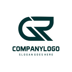 initial gr logo vector design
