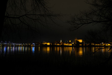 View of the Vistula and Toruń at night