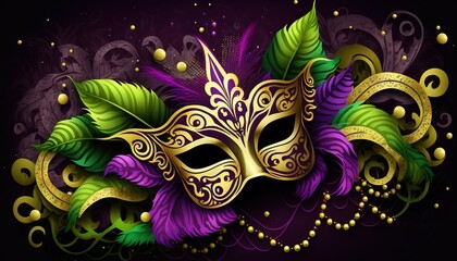 Carnaval Mardi Gras celebration Wallpaper illustration generative ai