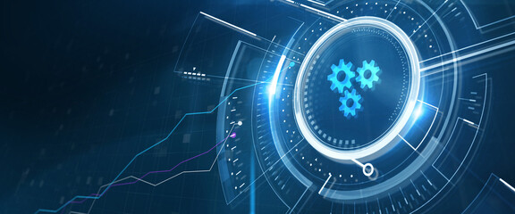 Business, Technology, Internet and network concept. Automation Software Technology Process System. 3d illustration