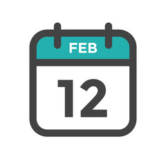 February 12 Calendar Day or Calender Date for Deadlines or Appointment