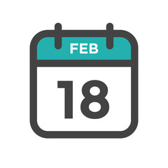 February 18 Calendar Day or Calender Date for Deadlines or Appointment