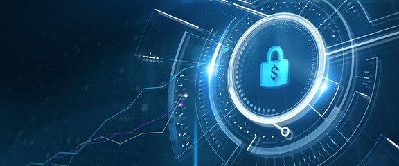 Cyber security data protection business technology privacy concept.  3d illustration