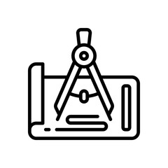 drawing compass icon for your website, mobile, presentation, and logo design.