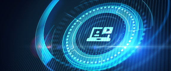Business, Technology,Internet and network concept. E-learning Education Internet Technology Webinar Online Courses concept. 3d illustration