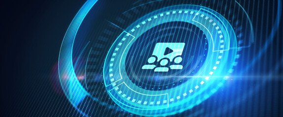 Business, Technology,Internet and network concept. E-learning Education Internet Technology Webinar Online Courses concept. 3d illustration