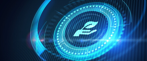 ESG Environmental Social Governance concept. Technology, Internet and network concept. 3d illustration