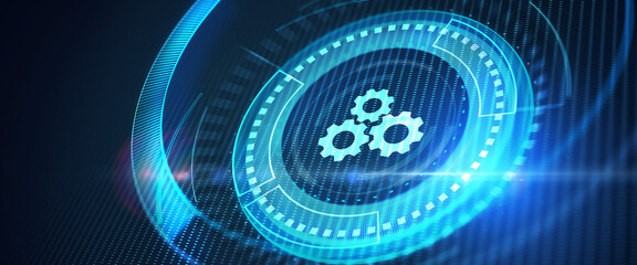 Business, Technology, Internet and network concept. Automation Software Technology Process System. 3d illustration