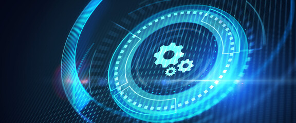 Business, Technology, Internet and network concept. Automation Software Technology Process System. 3d illustration