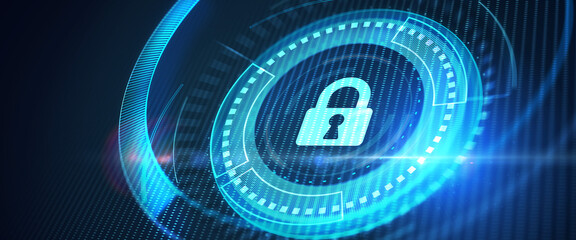 Cyber security data protection business technology privacy concept.  3d illustration