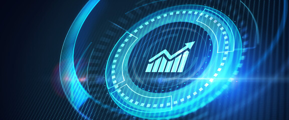 Business, Technology, Internet and network concept. Financial Graph. Stock Market chart. Forex Investment. 3d illustration