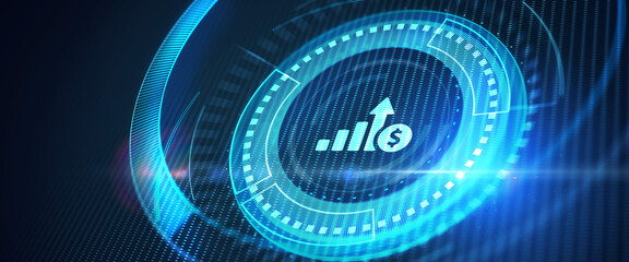 Business, Technology, Internet and network concept. Financial Graph. Stock Market chart. Forex Investment. 3d illustration