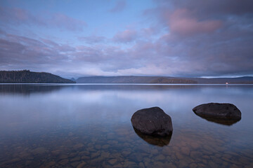 Lake Saint Clair in Cradle Mountain Lake St Clair National Park, Tasmania Australia