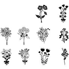 Botanical Svg, Bundle SVG, Floral svg, Flower Svg, Botanical clipart, Flower Clipart, floral leaves and branches svg, Big Bundle SVG