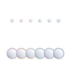 Infographics color bubble chart template for 6 positions