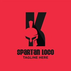 Letter K Spartan Logo Design Template Inspiration, Vector Illustration.